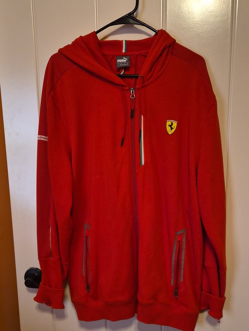 Puma Red Ferrari-Style Hooded Zip Jacket